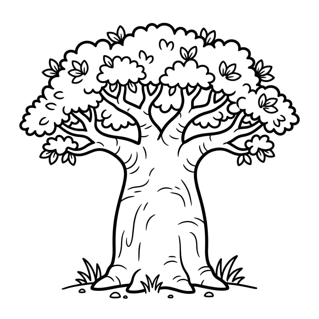Coloriage de baobab