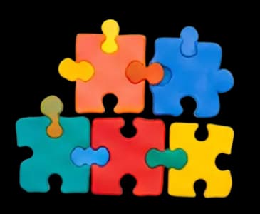 Pieces de puzzle colorees