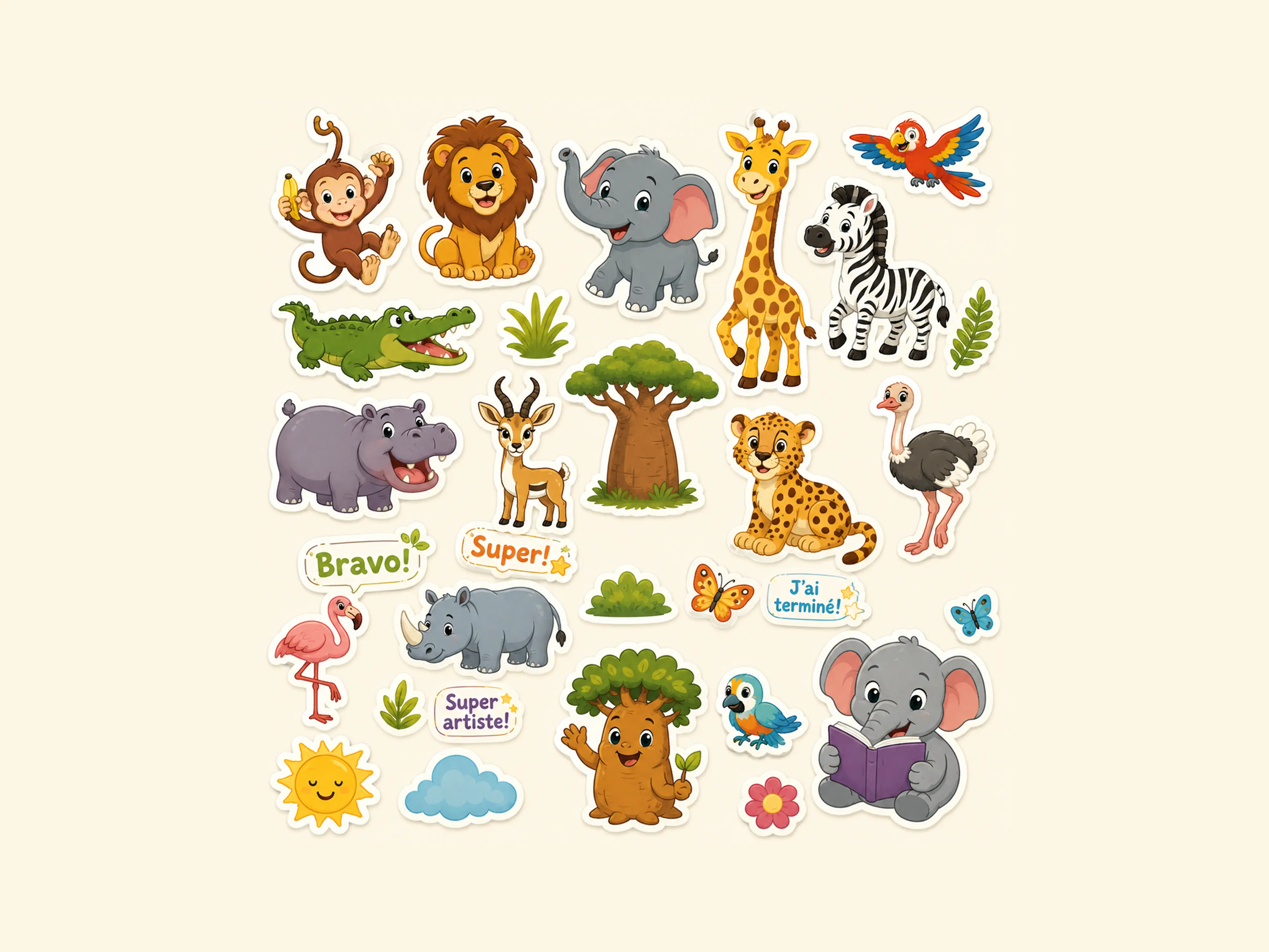 Pack de 20 Stickers Baobab Magic